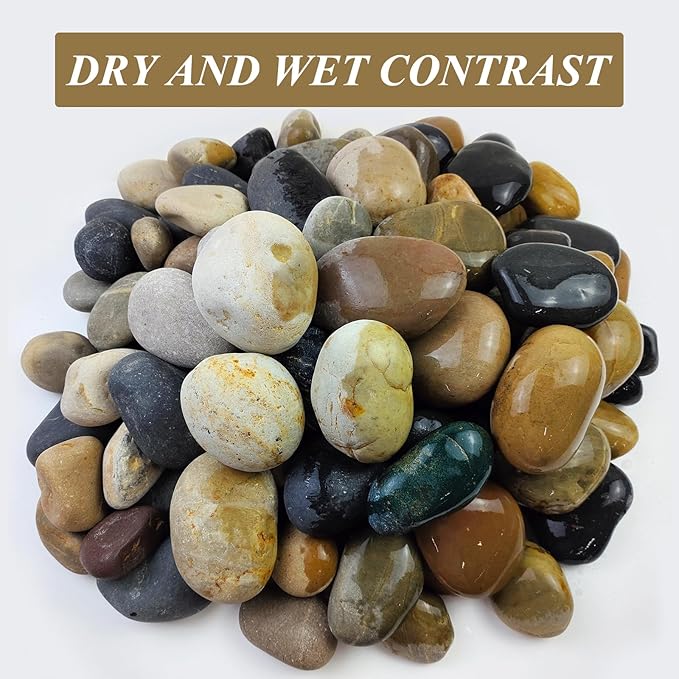 FANTIAN 40 lbs Garden Rocks Mexican Beach Pebbles, 3-4 Inch Decorative Large River Rocks for Landscaping Aquarium Yard Garden Paving Large Plant Crafting and Walkways