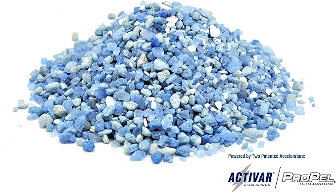 National Blue Ice Melt and Snow Salt 35lb Bucket - Fast Acting Ice Melter - Pet, Plant and Concrete Friendly, Environmentally Safe - Free of Magnesium Chloride - Melts to -15°F