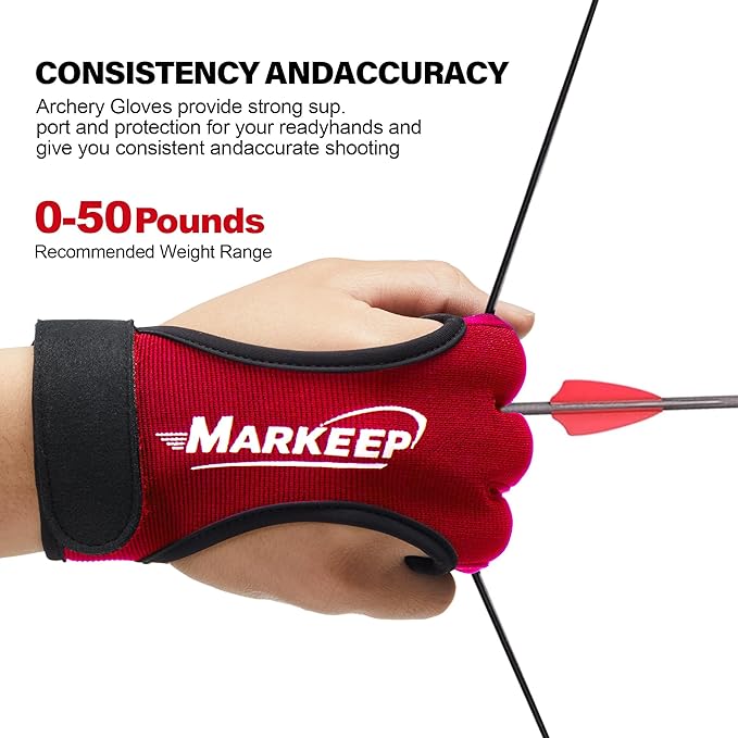 Archery Gloves 2 Pack Shooting Hunting Leather Guard 3-Finger Guard for Youth Adult Man Woman and Beginner Recurve Arrow Bow Archery Protective Gear Accessories
