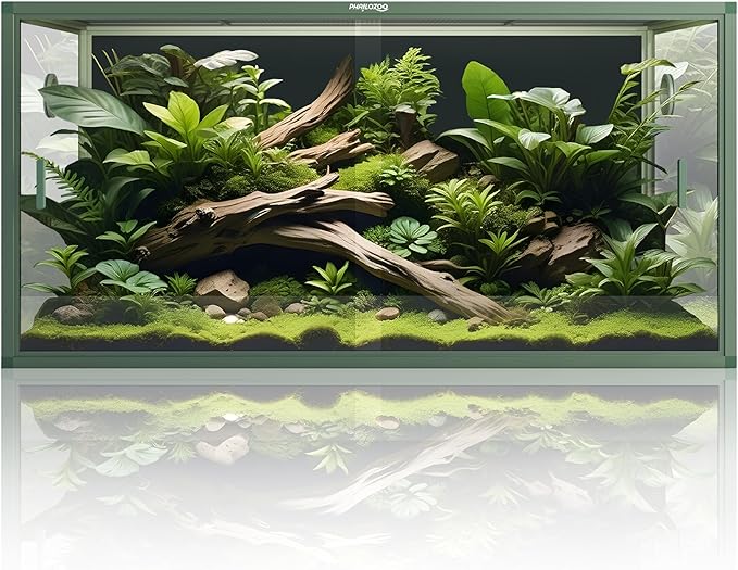 Phailozoo 120 Gallon Bearded Dragon Tank,48" x 24" x 24" Reptile Tank with Sliding Door Top Screen Ventilation, Front Opening Reptile Enclosure for Easy Maintenance