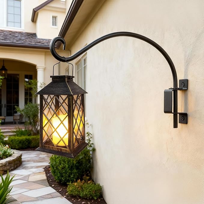 Lifyzoon Swivel Hanging Plant Bracket Outdoor: 22Inch Swivel Hanging Plant Hangers Bracket, 35lb Weight Capacity - Outdoor Swivel Wall Hook for Hanging Bird Feeder, Birdhouse, Wind Chimes