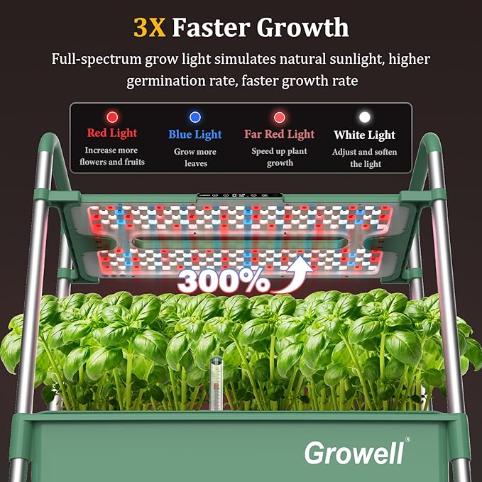 Hydroponics Growing System Kit, 54 Pods Vertical Indoor Herb Garden with Smart LED Grow Light, Auto Circulating Water Pump Each Tier, 28L Hydroponic Gardening Systems for Ideal Gifts (Green)