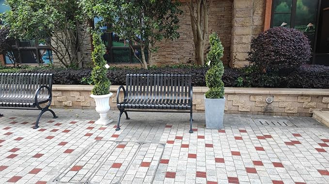 ALL SEASON GREEN 47'' Artificial Outdoor Plants Boxwood Topiary Spiral Front Porch Decor Tree Potted