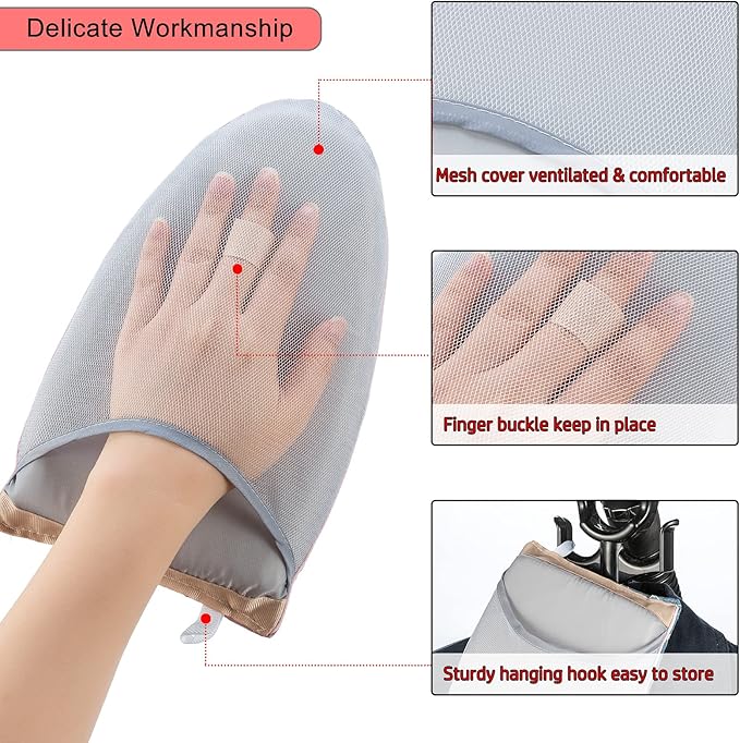 CINPIUK Garment Steamer Ironing Gloves Anti Steam Glove Heat Resistant Garment Steamer Mitt, Garment Steam Accessories for Clothes，Blue