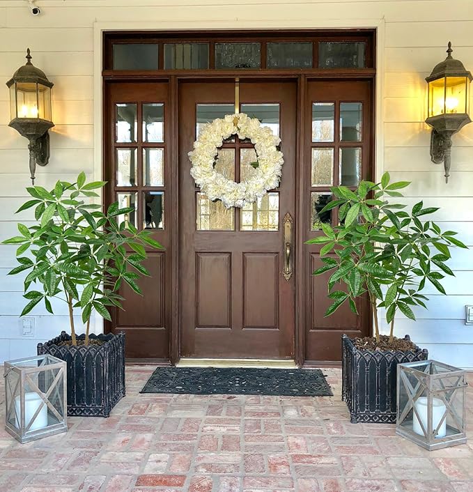 4FT Fake Money Tree - Indoor Potted Artificial Pachira Money Tree Tall Faux Plant in Black Pot - Good Luck & Fortune Plant for Home Office Decor