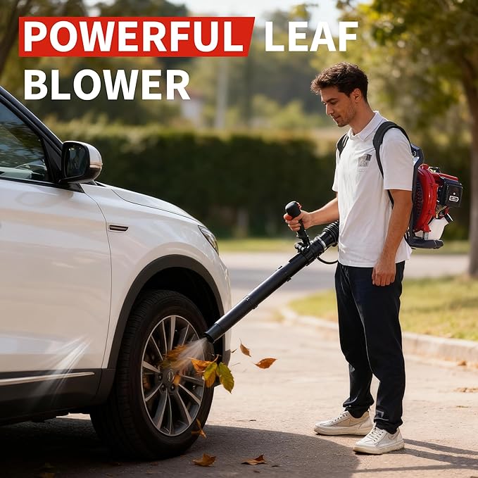 52CC Backpack Blower, 2.2-HP 2-Cycle Gas Leaf Blower with 780 CFM & 270 MPH, Backpack Leaf Blower, Powerful Clearing Performance for Wet Leaf & Debris Clean & Snow Removal