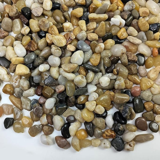 FANTIAN 10 lbs Aquarium Pea Gravel, 3/8 Inch Polished Pebbles. Decorative Stones River Rocks for Succulent Soil Cover, Fish Yank, Vase and Outdoor Garden Landscaping