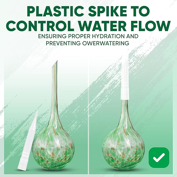 Mission Gallery Plant Watering Globes Set of 4 - Small Self Watering Globes for Indoor & Outdoor Plants - Multicolored, Automatic, Glass Watering Bulbs for Daily Use, Plant Watering Devices