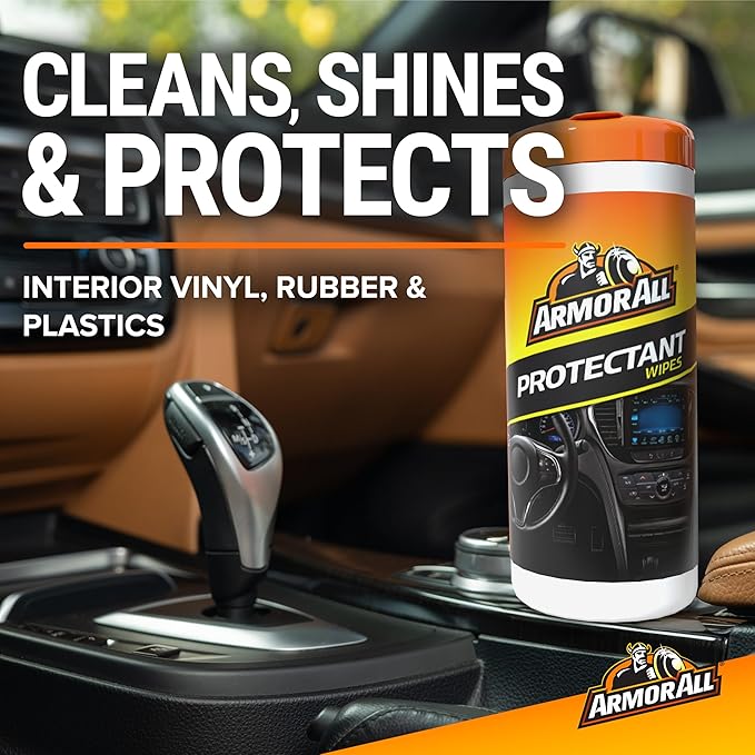 Armor All Original Protectant Wipes,Car Interior Cleaner Wipes with UV Protection to Fight Cracking & Fading,30 Count (Pack of 4)