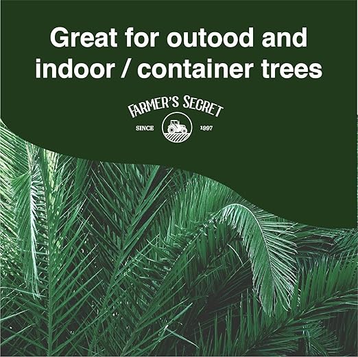 Farmer's Secret Palm Tree Booster Fertilizer - Super Concentrated 4-15-12 Formula - Formulated for All Types of Palm Trees at All Life Stages - Outdoor and Indoor/Container Trees (8oz)