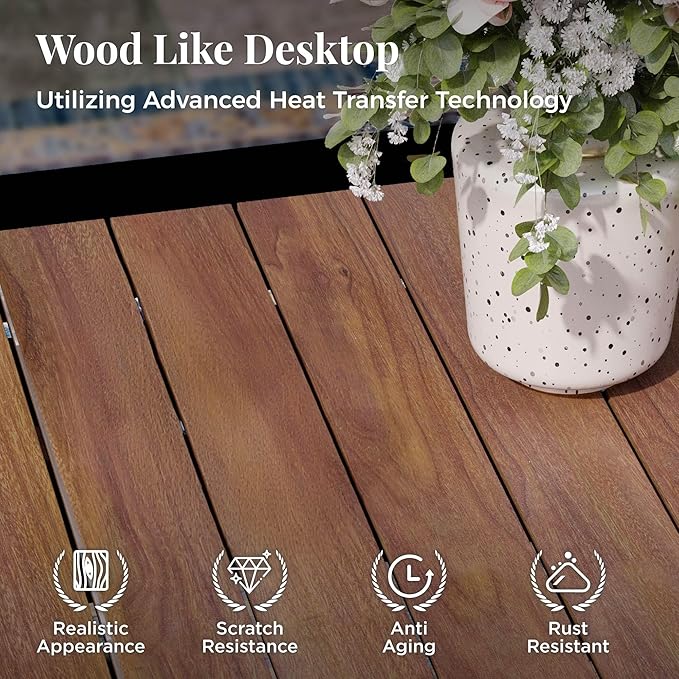 6-Piece Outdoor Patio Furniture Set, Steel Sectional Patio Conversation Sets, Outdoor Sectional Sofas with Thick Cushion, All-Weather Modular Furniture Sets for Porch, Garden, Backyard-Beige