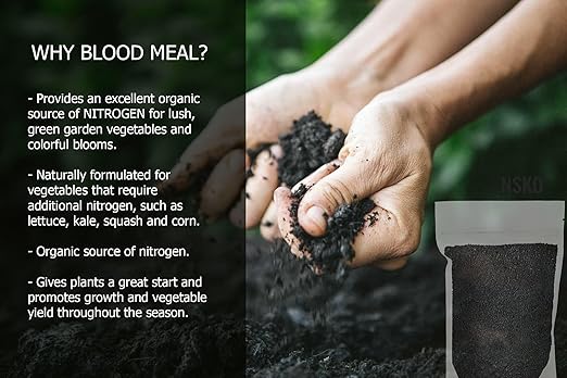 𝐁𝐄𝐒𝐓𝐒𝐄𝐋𝐋𝐄𝐑 Organic Blood Meal Fertilizer by Gardenera - 12-0-0 NPK - All-Natural Plant Food Source of Nitrogen for Organic Gardening, Flowers, Vegetables, Trees & Shrubs - 1 Quart