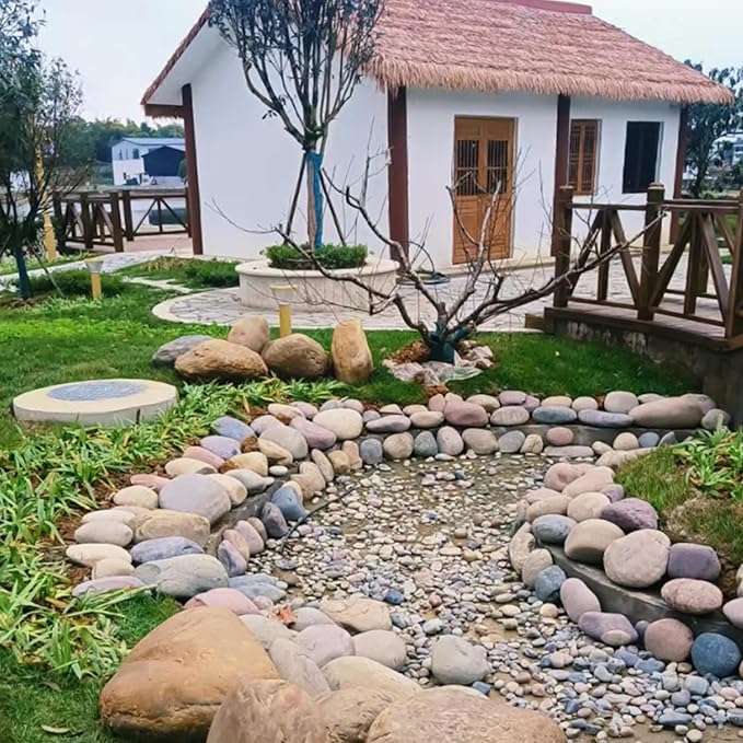 FANTIAN 40 lbs Garden Rocks Mexican Beach Pebbles, 3-4 Inch Decorative Large River Rocks for Landscaping Aquarium Yard Garden Paving Large Plant Crafting and Walkways