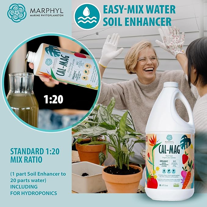 MARPHYL Organic CALMAG Liquid Fertilizer, Calcium + Magnesium, Corrects Common Plant Deficiencies, for Garden, Flowers, Vegetables, Succulents, Bamboo, Hydroponics 33.8 oz