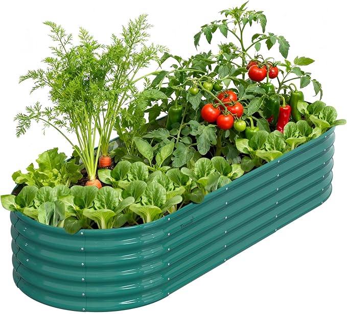 Galvanized Raised Garden Beds for Outdoor,8x3x1.5ft Metal Planter Box Kit for Vegetables, Flowers, Herbs, Large Elevated Gardening Bed with High Yield, Rust-Resistant Steel Panels, Easy Assembly