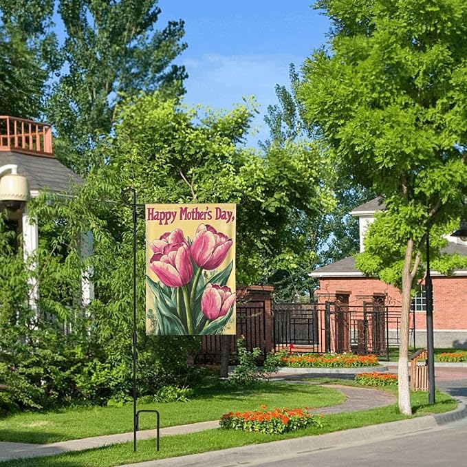 Mothers Day Garden Flag 12x18 Inch Double Sided All-Weather Polyester Outdoor Flag For Patio Lawn Yard And Garden Welcome Decor