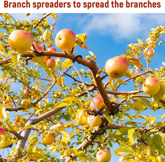 25 Pcs Fruit Trees Limb Spreader 7 Inch Tree Branch Puller Spreader with Plastic Hose Wrapped, Spreading Crotch Open Angles Branches Support Bending Tool for Shaping Seedlings Flowers