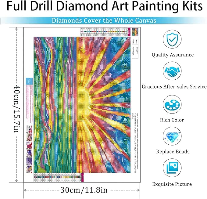 GemZono Diamond Painting Kits for Adults DIY 5D Diamond Art Paint with Round Diamonds Full Drill Sunrise Art Painting Kit for Home Wall Decor Gifts(12x16inch/30×40cm)