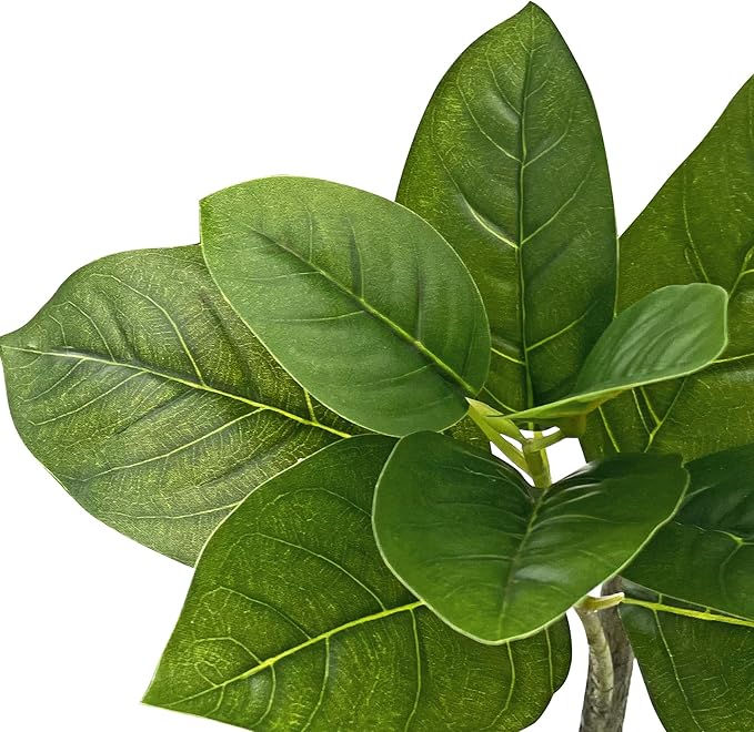 Artificial Tree in Modern Polygon Pattern Effect Planter, Fake Rubber Silk TRE for Indoor and Outdoor Home Decoration - 70" Overall Tall (Plant Pot Plus Tree)