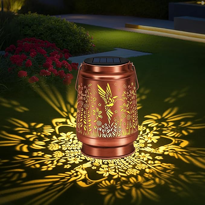 siruitong Solar Lantern Outdoor Lamp Waterproof Decorations Garden Decor, Christmas Birthday Gifts for Women, Mom, Grandma Decorative Garden, Yard, Patio, Lawn, Balcony Porch - Hummingbird B