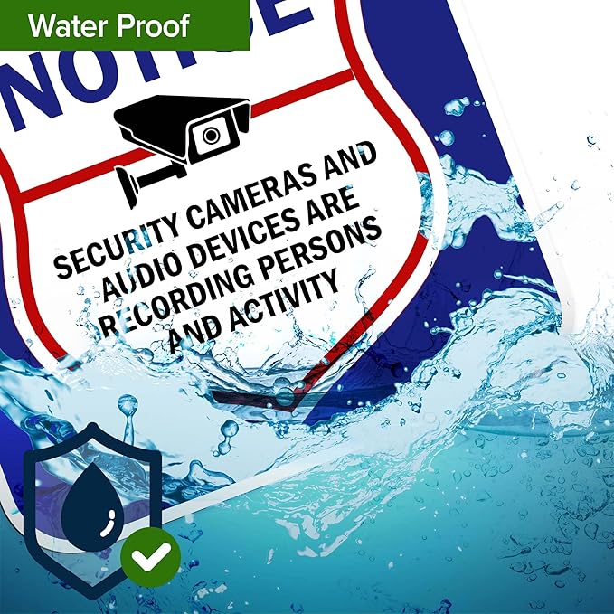 Notice Security Cameras And Audio Devices Are Recording Persons And Activity Sign, 12x12 Inches, Rust Free .040 Aluminum, Fade Resistant, Made in USA by My Sign Center