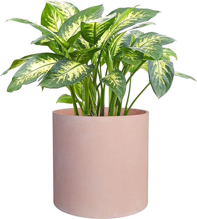 FaithLand Plant Pot 10 inch - Perfectly Fits Mid-Century Modern Plant Stand - Drainage Plug and Drainage Mesh Screen - Terracotta Color Planter Pot