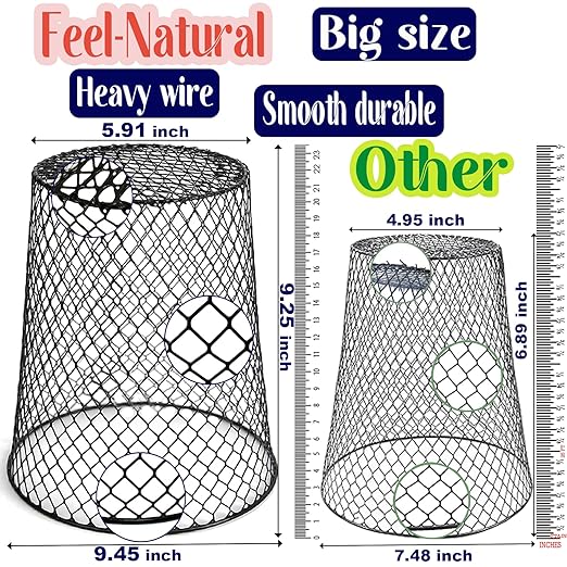 Feel Natural-10 Pcs 9.25"x9.45"Plant Covers from Animals Plant Protectors from Animals Plant Basket Covers Garden Cloches for Plants Garden Plant Covers Cage for Plants Garden Cages