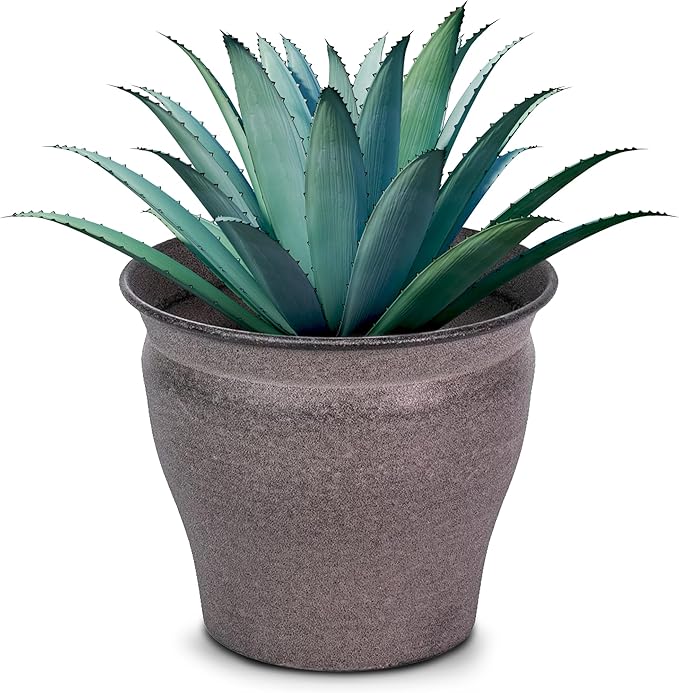 Headwind Natural Ironstone Timberline Collection - 14" Cappuccino Decorative Planter for Outdoor Pots for Plants – Modern Indoor Plant Pots, Large & Small Planters for Indoor Plants by Robert Allen