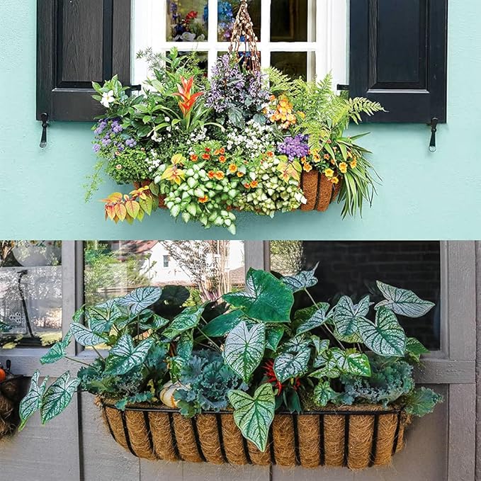 36 Inches Trough Coco Liner Replacement for Plant Hanging Basket, 1 Pcs Thick Coconut Fiber Liners for Garden Flowers Planter, Window Flower Box, Vegetables Pot