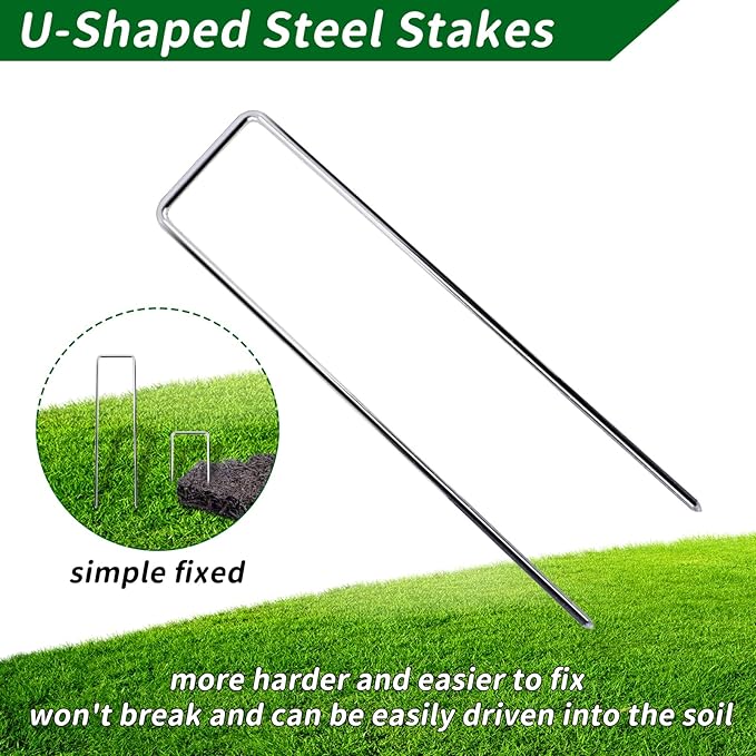 Black Rubber Mulch for Landscaping 120in L x 4.5in W Recycled Garden Edging Border Mat Natural Looking Permanent Garden Mulch Barrier for Plants Vegetables & Flowers 15 U-Shaped Steel Stakes