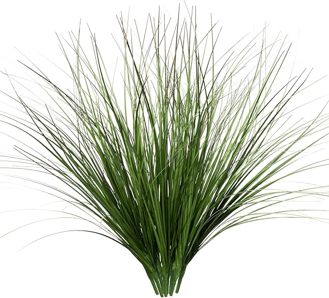 Uqueeten 8PCS 17.3" Fake Plants Artificial Wheat Grass Greenery Plastic Plants Fake Grass Artificial Plants for Outdoor Decor Artificial Flower with Greenery Stems for Indoor Home Decoration
