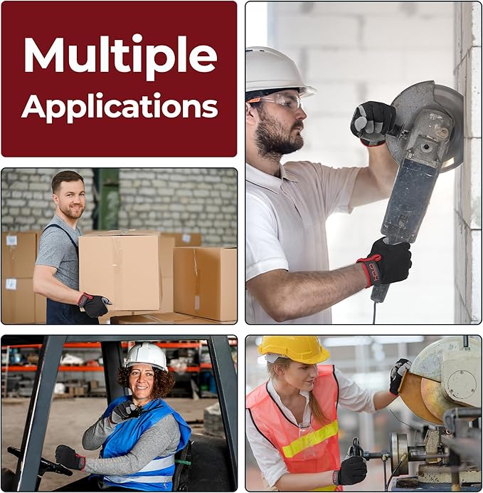 HANDLANDY Work Gloves for Men & Women, Utility Mechanic Working Gloves Touch Screen, Flexible Yard Work Gloves