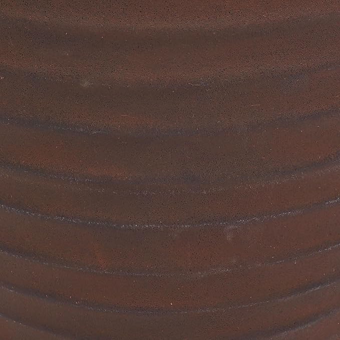 Sunnydaze Ribbed 13" Outdoor Plant Pot - Polyresin Double-Walled Planter for Indoor or Outdoor Use - Rust - Set of 2