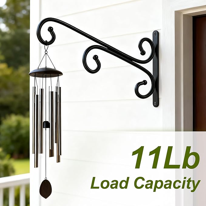 Ikabby 2 Pack Plant Hangers, Metal Plant Hooks for Wall, Plant Hanger Hook, Indoor/Outdoor Hanging Brackets, Hanging Basket Hooks