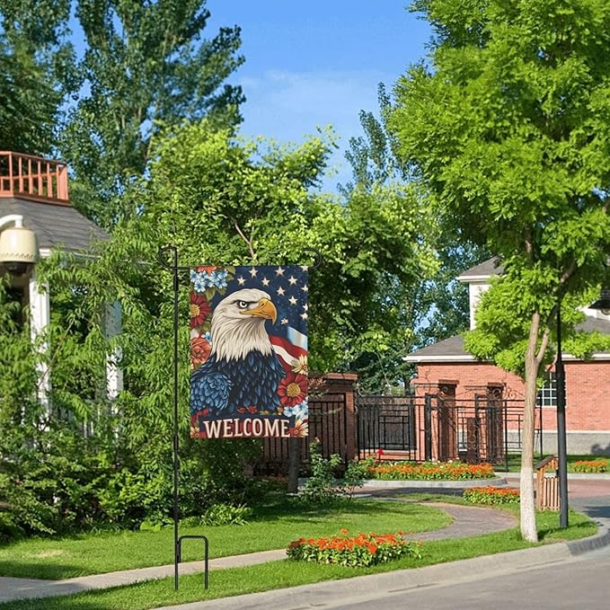 USA Flag Garden Flag 12x18 Inch Double Sided All-Weather Polyester Outdoor Flag For Patio Lawn Yard And Garden Welcome Decor