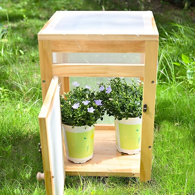 Yohsnor Butterfly Habitat Cage Kit - 15.7" Monarch Caterpillar House with Wooden Frame & Mesh Enclosure, Grow Tent for Hatching Butterflies, Kids Observation & Garden Insect Cages (Includes Guide)