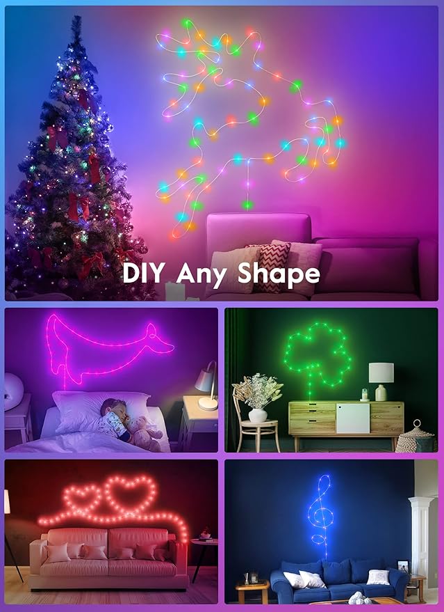 Minetom Fairy Lights Color Changing - 33FT 100 LED String Light with Remote, 16 Single Colors & 6 Holiday Colors,12 Modes, USB Fairy Lights for Bedroom, Easter Light for Indoor Classroom Christmas