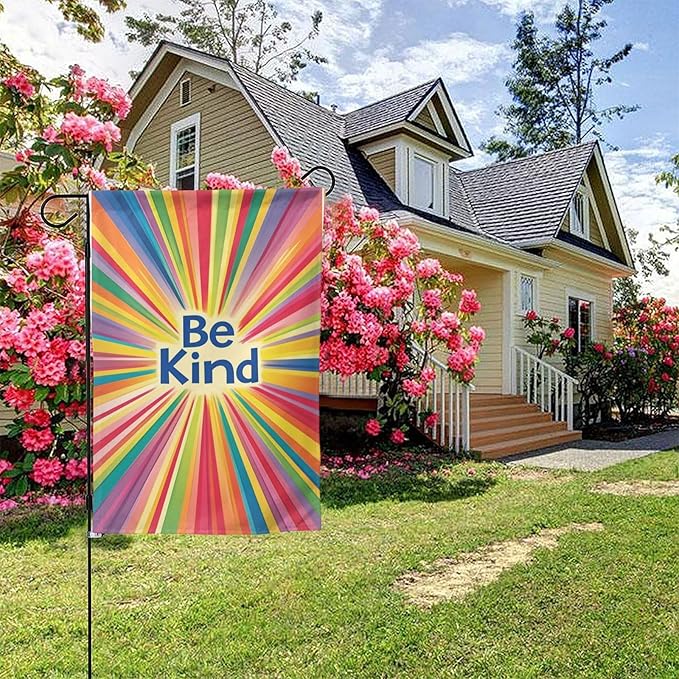 Be Kind Garden Flag 12x18 Inch Double Sided All-Weather Polyester Outdoor Flag For Patio Lawn Yard And Garden Welcome Decor