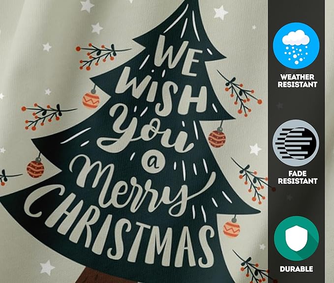 AGAS Merry Christmas Yard Flag 12x18 Inch 200D Nylon, Christmas Tree Xmas, Small Christmas Flags, Christmas Mini Garden Flags - No Pole Included