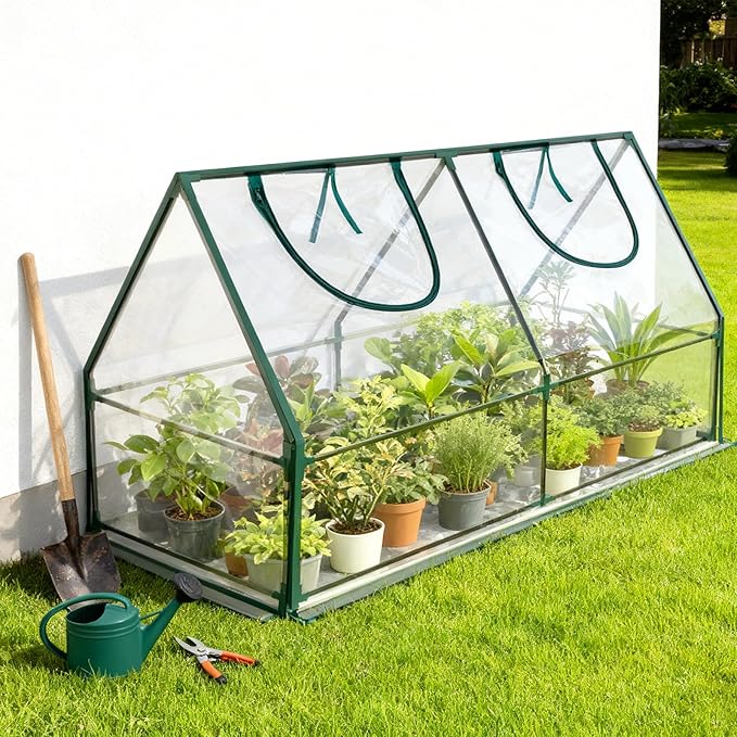 47x23x23 Mini Greenhouse, Portable Green House for Outside, Greenhouses Kit for Outdoor, Thicken PVC Cover (Clear Cover, 3.9x1.9x1.9 FT)