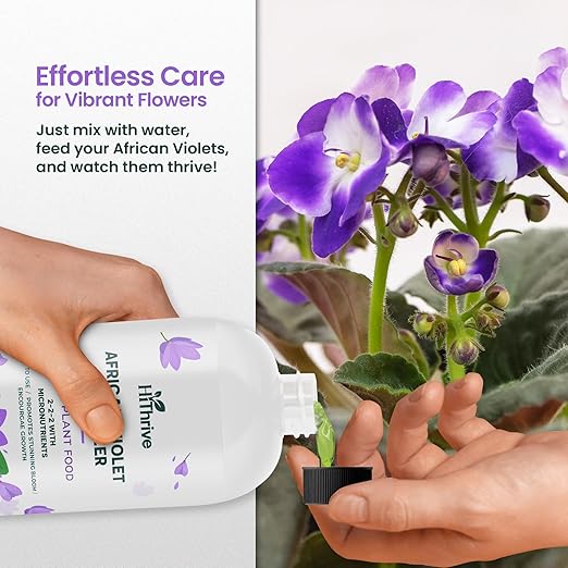 16oz African Violet Fertilizer for African Violets Live Plants - Makes 24 Gallons of Indoor Plant Food for Houseplants, Balanced Macro & Micronutrients Formula for Vibrant Blooms & Lush Foliage