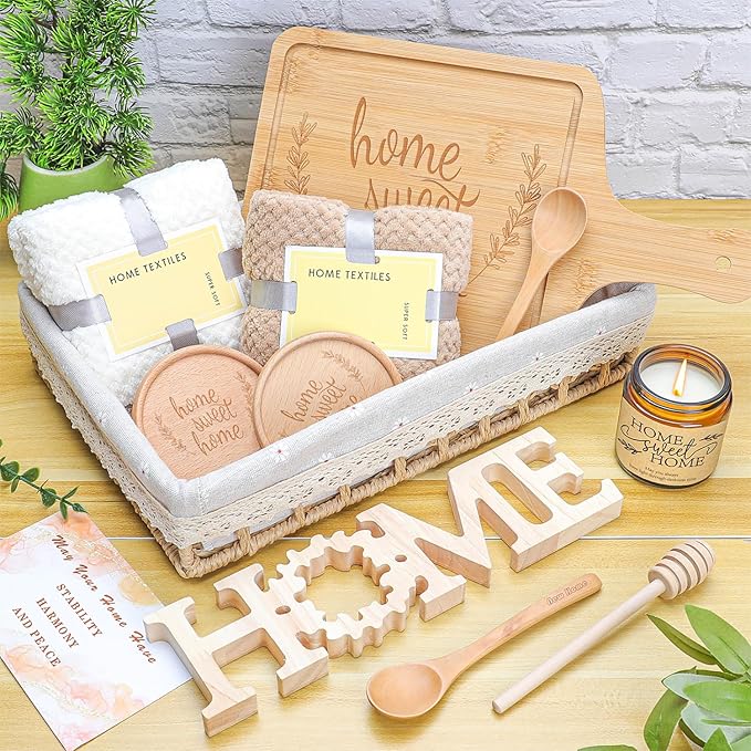 House Warming Gifts New Home,New Home Gifts Ideas,Realtors Closing Gift for House Buyers,Housewarming Bamboo Serving Board for Couple Women Men