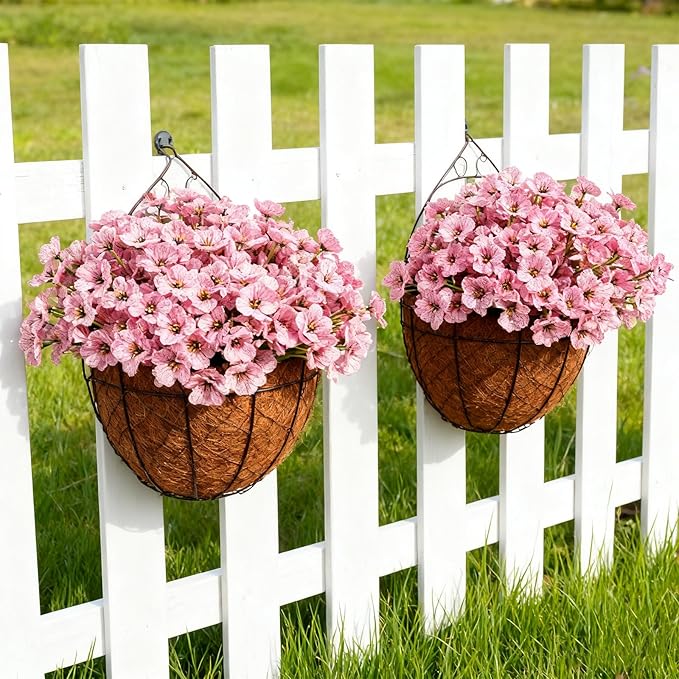 Stymedeca Artificial Flowers for Outdoor Faux Plants for Spring Summer Decoration, UV Resistant Realistic Silk Plastic Fake Flowers Garden Porch Patio Balcony Yard Front Home Decor, 24 Bundles