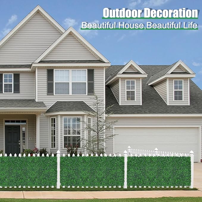 Yangrass Artificial Greenery Wall Roll,71"x 144"(72 sq.ft) UV-Anti Faux Boxwood Roll Panels Greenery Backdrop, Vine Leaf Fence Panels for Garden Fence Covering Privacy, Outdoor Indoor Home Decor