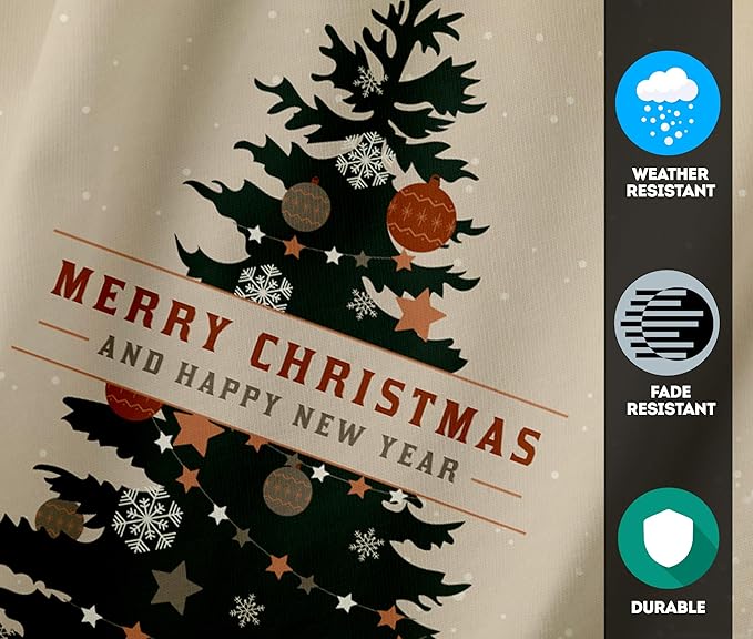 AGAS Christmas Flags 12 x 18 Inch, 200D Nylon Small Vertical Yard Flag Christmas Outside Decor for Christmas Winter Holiday Party Garden Patio Lawn New Year Decorations - No Pole Included