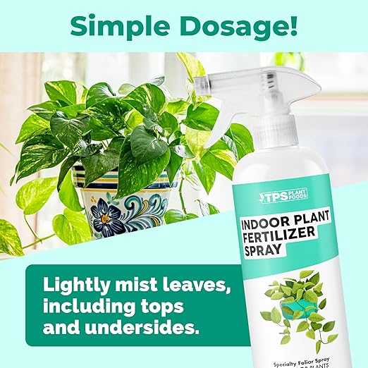 Indoor Plant Fertilizer Spray, Gentle Foliar Feeding Spray for Healthy Leaves and Plants, Liquid Fertilizer by TPS Plant Foods, 16oz (475ml)