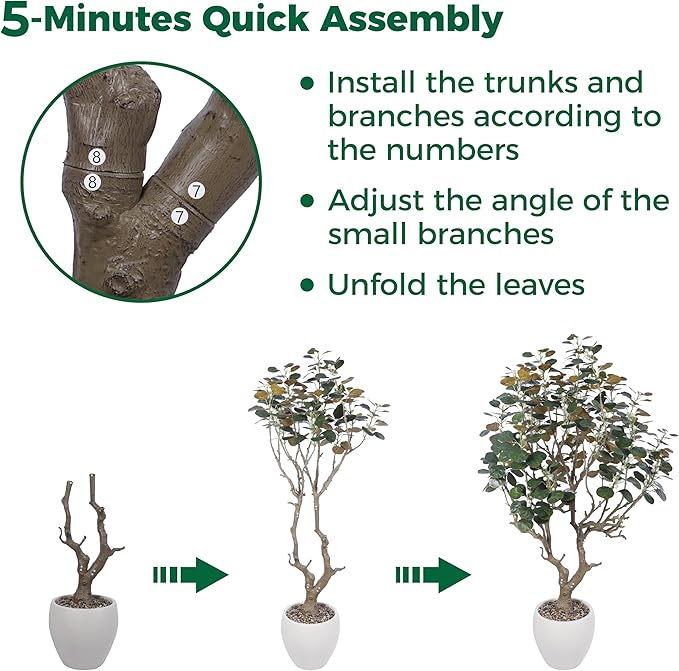 7 FT Large Luxury Artificial Bodhi Tree with Pot, Tall Faux Tree, Extra Lush Stereoscopic Shape, 5 Minutes Easy Set-up, Realistic Potted Silk Indoor Plants with Lifelike Branches & Leaves & Fruits