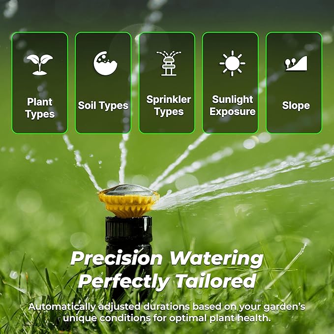 ImoLaza Outdoor Smart Sprinkler Controller, 4-Zone WiFi Irrigation Controller with Hyper-Local Weather, App Remote Control, Works w/ Alexa, Auto Watering, Rain/Freeze/Wind Skip, Smart Fault Detection