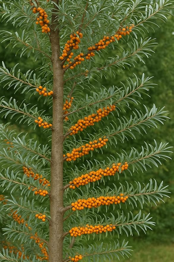 Seaberry Tree Plant, Sea Buckthorn Tree, 1-2 Ft Male or Female tress (This Plant Need a Male Tree for pollination) (Male)