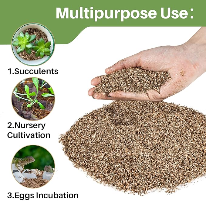 Sukh 26OZ Vermiculite - Organic Vermiculite for Plants Fine Horticultural Vermiculite Soil Amendments Vermiculite Bulk Soil Additive Perfect for Potted Plants and Garden Professional Grade 1-3mm